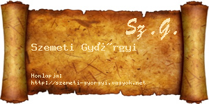 Szemeti Györgyi névjegykártya